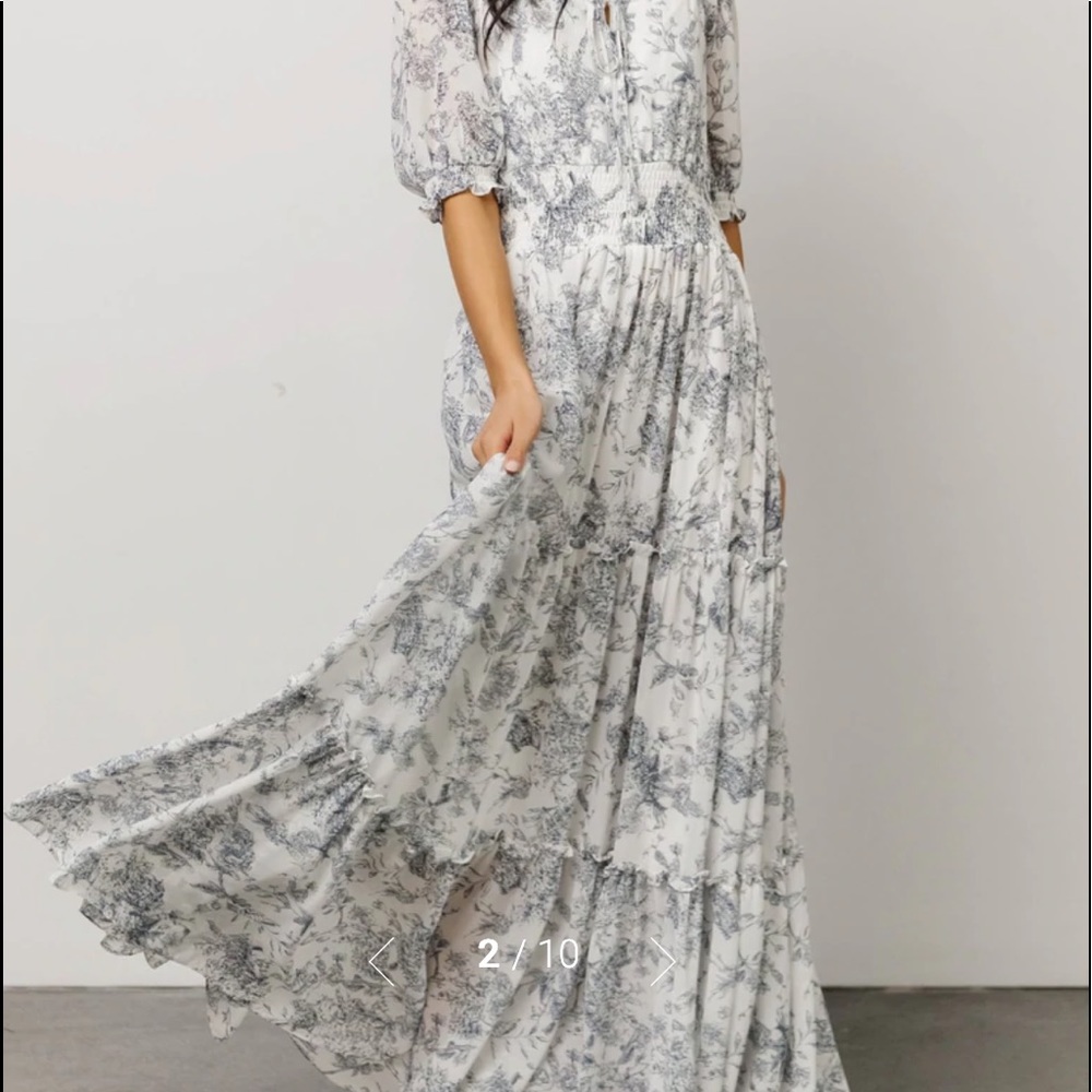 Baltic born Alice smocked dress blue